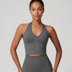 Soutien de ioga respirável com costas penduradas no pescoço Soutien de ioga europeu e americano sem costuras Roupa interior desportiva feminina de verão à prova de choque Top de fitness