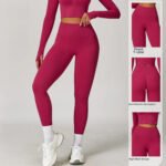 Europäische und amerikanische Running Naked Schnell trocknende Fitnesshosen Atmungsaktive Außenbekleidung Enge Sporthosen Hohe Taille Hüfte Yogahosen Women's – Bild 4