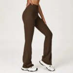 Europe et États-Unis jambe large serrée nue hip pantalon de yoga Bell danse taille haute micro pull pantalon de sport décontracté – Image 3