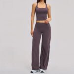 Calças largas de lã escovada para mulher com cintura dobrável - Joggers adelgaçantes para corrida e desportos ao ar livre - Image 3