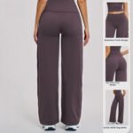 Calças largas de lã escovada para mulher com cintura dobrável - Joggers adelgaçantes para corrida e desportos ao ar livre - Image 4