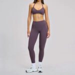 Hochtaillierte Butt-Lifting gebürstete Yogahose für Frauen Laufen Schnell trocknende Fitnesshose für den Außenbereich Abnehmender Look Enge Sporthosen – Bild 3