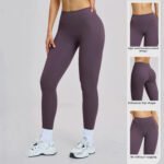 Hochtaillierte Butt-Lifting gebürstete Yogahose für Frauen Laufen Schnell trocknende Fitnesshose für den Außenbereich Abnehmender Look Enge Sporthosen – Bild 4