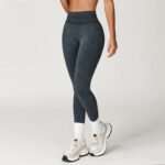 Grenzüberschreitende nahtlose sandfarbene Yogahose Hohe Taille Hüfte Enge Hose Laufen Sport Fitness Yogahose Damen – Bild 3