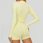 Processado e personalizado Casaco de ioga com gola alta e fecho de correr Casaco de ioga para mulher Roupa de ioga justa e de secagem rápida Top de desporto de fitness ao ar livre - Image 3