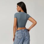 Casual All-match Tight Quick-dry Fitness Top Yoga Clothes Running Pilates Sports T-shirt Short-sleeved - Image 3