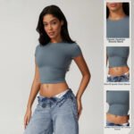Casual All-match Tight Quick-dry Fitness Top Yoga Clothes Running Pilates Sports T-shirt Short-sleeved - Image 4