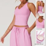 Processed and Customized Brushed Yoga V-Shaped Tight-Fitting Beautiful Back Sports Bra Running Exercise Fitness Vest – Image 4