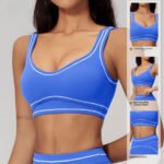 Kontrastfarbener gebürsteter Yoga-BH High-End U-förmiger schöner Rücken Sport-BH Running Fitness Yoga Wear – Bild 4