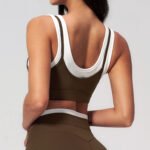Cross-Border Nude Fake Zweiteiliger Sport-BH mit kontrastierender Farbe Yoga-BH Running Fitness Sport-BH – Bild 3