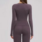 winter brushed long-sleeved yoga clothes high-strength fitness clothes Pilates running sports long-sleeved top - Image 3