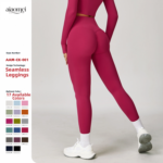 Europäische und amerikanische Running Naked Schnell trocknende Fitnesshosen Atmungsaktive Außenbekleidung Enge Sporthosen Hohe Taille Hüfte Yogahosen Women's – Bild 2