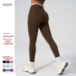Europäische und amerikanische grenzüberschreitende nackte Yogahose mit hohem Bund und kontrastierender Farbe Enge Hose Damen Sport Laufen Fitness Kleidung – Bild 2