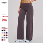Calças largas de lã escovada para mulher com cintura dobrável - Joggers adelgaçantes para corrida e desportos ao ar livre - Image 2