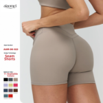 Europäische und amerikanische Schleifende Enge Yoga Shorts Elastische Hohe Taille Pfirsich Hüftstraffende Laufende Fitness Shorts – Bild 2