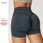 Calções de ioga sem costuras de cintura alta Calções para a anca Calças de ioga justas para desporto de corrida e fitness para mulher - Image 2