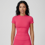 T-shirt de printemps à séchage rapide vêtements de yoga à manches courtes haut de fitness blouse extérieure sport de course à pied à manches courtes femme
