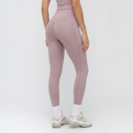 Nude High Waist Yoga Pants Cross Waist Fitness Yoga Pants Women's Outdoor Sports Running Tights