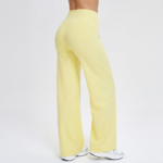 Calças largas de lã escovada para mulher com cintura dobrável - Joggers adelgaçantes para corrida e desportos ao ar livre