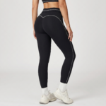 Calças largas escovadas outono e inverno Cintura alta Cor contrastante Calças casuais largas Desporto exterior Corrida Fitness