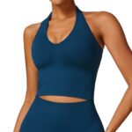 Soutien de ioga respirável com costas penduradas no pescoço Soutien de ioga europeu e americano sem costuras Roupa interior desportiva feminina de verão à prova de choque Top de fitness - Image 6