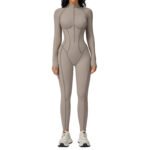 Cross-Border Color Contrasting Stand-Up Collar Jumpsuit Half-Zip All-In-One Fitness Clothing Women's High-Intensity Sports Yoga Clothing – Image 6