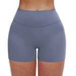 Short de yoga moulant brossé européen et américain short de sport de course à pied pour femmes taille haute pantalon de fitness avec contraction du ventre – Image 6