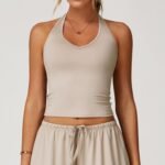 Processed and Customized Brushed Yoga Vest V-Shaped Tight-Fitting Beautiful Back Sports Bra Running Exercise Fitness Vest - Image 2