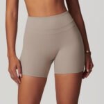 European and American Sanding Tight Yoga Shorts Elastic High Waist Peach Hip-lifting Running Fitness Shorts - Image 2
