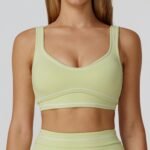 Contrasting Color Brushed Yoga Bra High-End U-Shaped Beautiful Back Sports Bra Running Fitness Yoga Wear - 画像 (4)