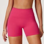 European and American Sanding Tight Yoga Shorts Elastic High Waist Peach Hip-lifting Running Fitness Shorts - Image 3