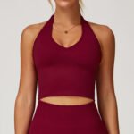 Breathable Neck-hanging Back Yoga Bra European and American Seamless Sports Underwear Women's Summer Shockproof Fitness Top - Image 3