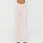 High-Waisted Flared Pants for Women with Cross Waistband, Wide-Leg Micro-Flared Pants for Outdoor Casual Sports
