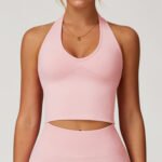 Breathable Neck-hanging Back Yoga Bra European and American Seamless Sports Underwear Women's Summer Shockproof Fitness Top - Image 5