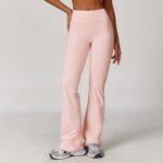 Cross-border Sanding High Waist Yoga Trousers Tight Wide Leg Bell Pants Running Sports Fitness Micro-pants - Image 4