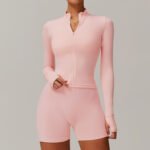 Zipper Tight Running Sports Top Breathable Naked Fitness Jacket Training Quick-drying Long-sleeved Yoga Clothing Women's