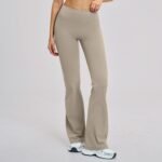 Cross-border Sanding High Waist Yoga Trousers Tight Wide Leg Bell Pants Running Sports Fitness Micro-pants