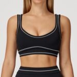 Contrasting Color Brushed Yoga Bra High-End U-Shaped Beautiful Back Sports Bra Running Fitness Yoga Wear